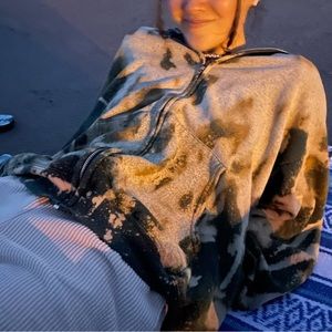 Green Tie Dye Zip Up